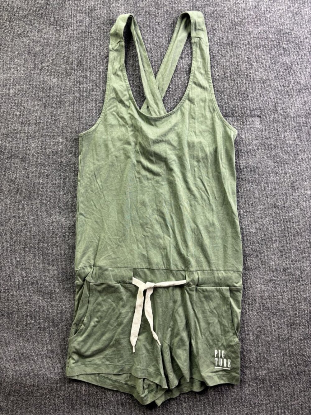 Picture Organic Romper Womens‎ M Sleeveless Scoop Racerback Drawstring Pockets